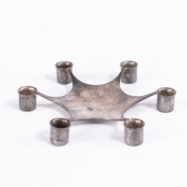 Theresia Hvorslev, ljusstake, nysilver, Mema, diameter 12 cm