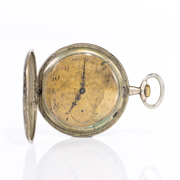 Fickur, 49,5 mm, silver, niellodekor, tidigt 1900