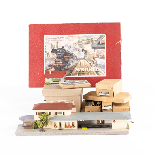 Märklin, ett parti, lok, tågvagnar, räls