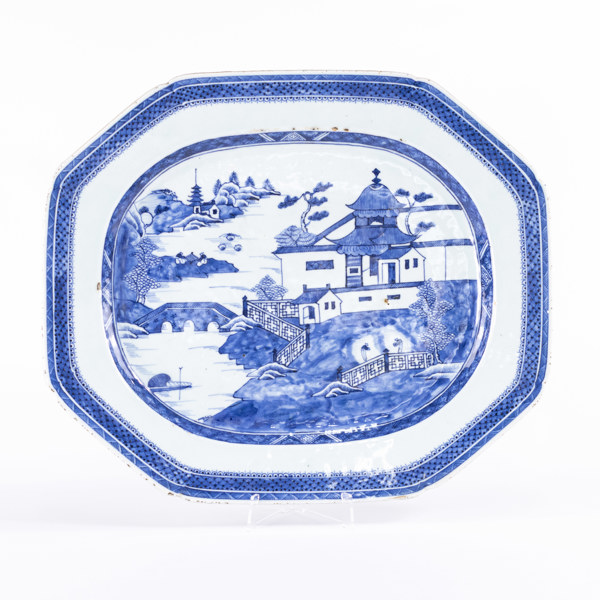 Stekfat, Kina, 17/1800-tal, 48x41 cm