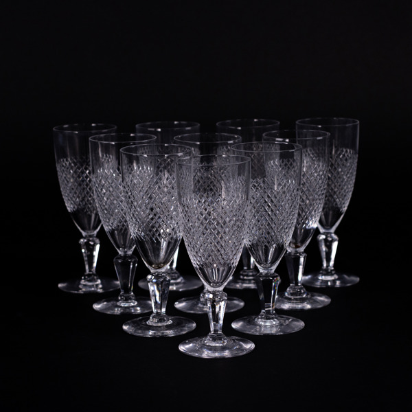 Vinglas, 10 st, kristall, höjd 16 cm