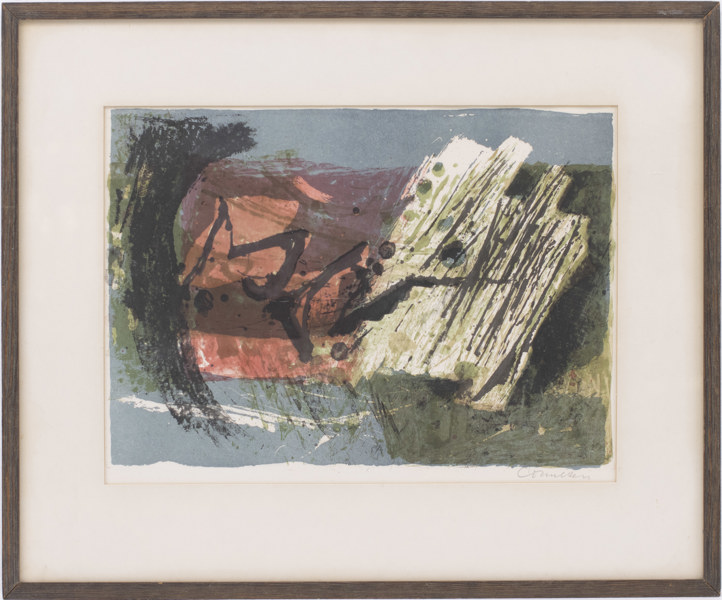 CO Hultén, litografi, signerad, 55x46 cm