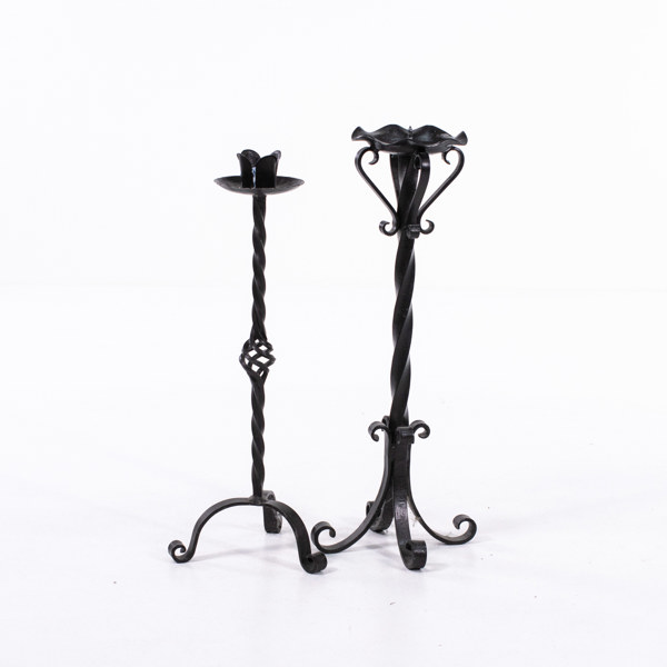 Golvljusstakar, 2 st, smide, höjd 70 cm och mindre