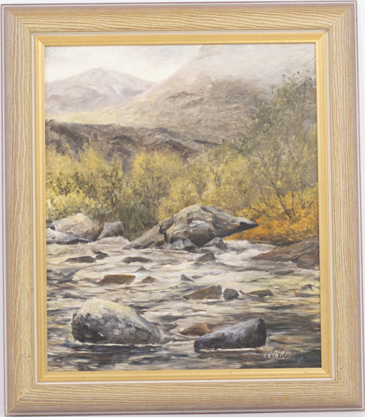 Leif Liljeblad, olja på duk, "Fjällbäck", signerad, 60 x 69 cm