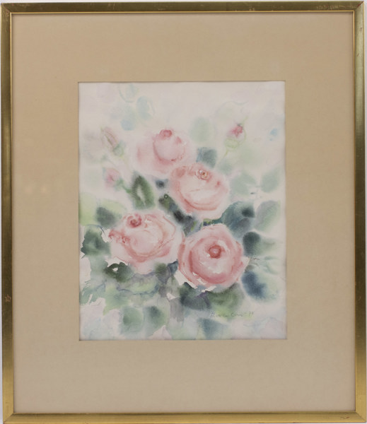 Britta de la Cour, akvarell, signerad, 51x59 cm