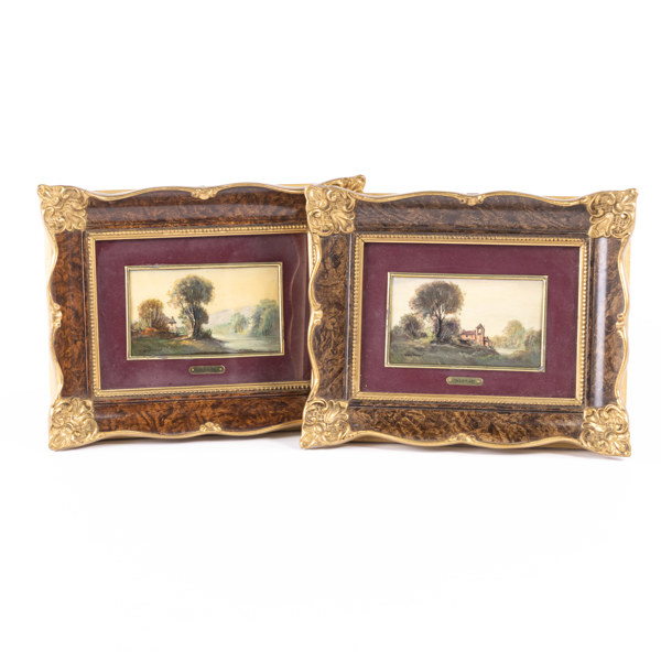 Gino Tassinari, 2 st miniatyrmålningar, signerade, 25 x 20 cm