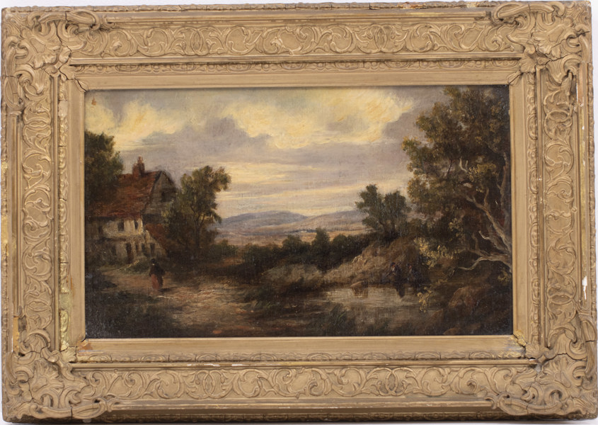 Oidentifierad konstnär, olja på pannå, 1800-tal, 51 x 37 cm