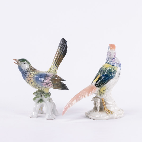 Figuriner, 2 st, fåglar, Karl Ens, högsta 20 cm