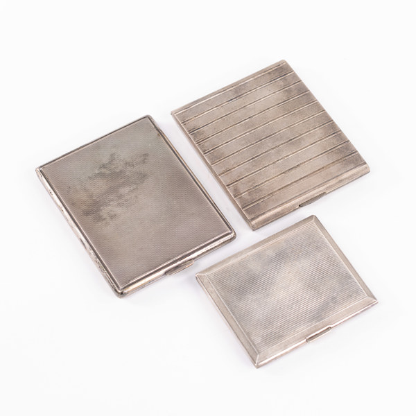 Cigarettetui, 3 st, silver, vikt 318 gram