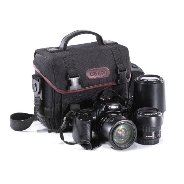 Systemkamera, Canon, EOS 1000F, med 3 objektiv, 90-tal, Japan