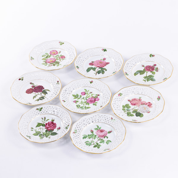 Assietter, 8 st, Schumann Arzberg, Fyrklövern, diameter 19 cm