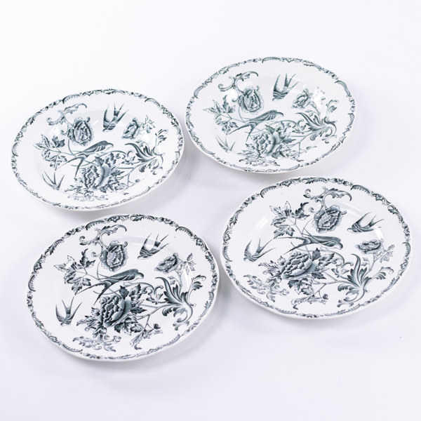 Djupa tallrikar, 4 st, "Svala", Rörstrand, diameter 23,5 cm