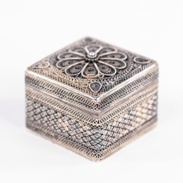 Ask, silver, filigranteknik, 40x40x35 mm