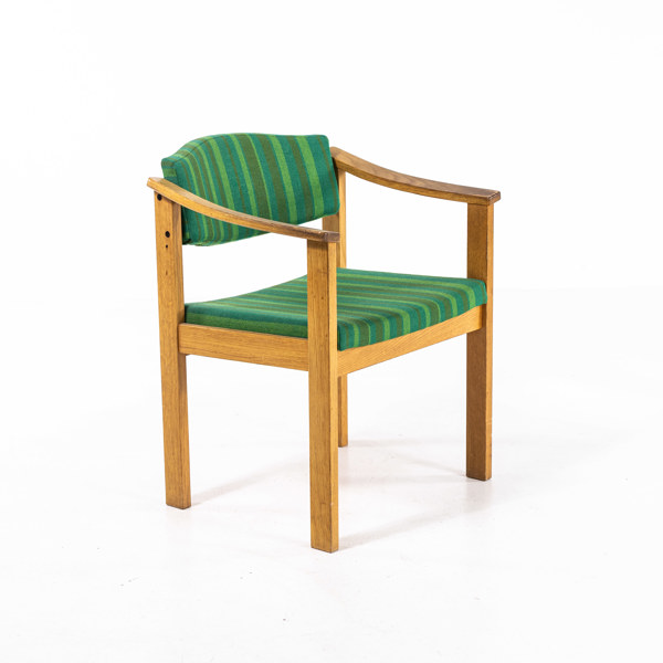 Karmstol, ek/textil, 70-tal