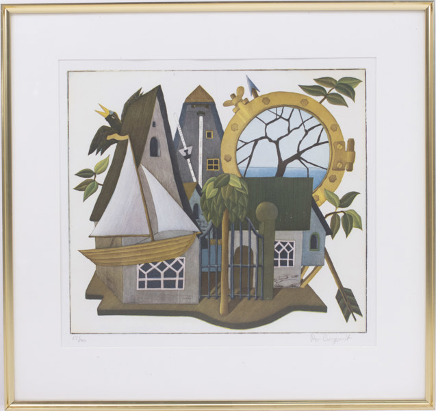 Bo Cronqvist, litografi, 65/100, signerad, 62x58 cm