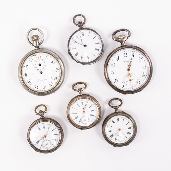 Fickur, 6 st, mestadels silver, 51,5 mm och mindre