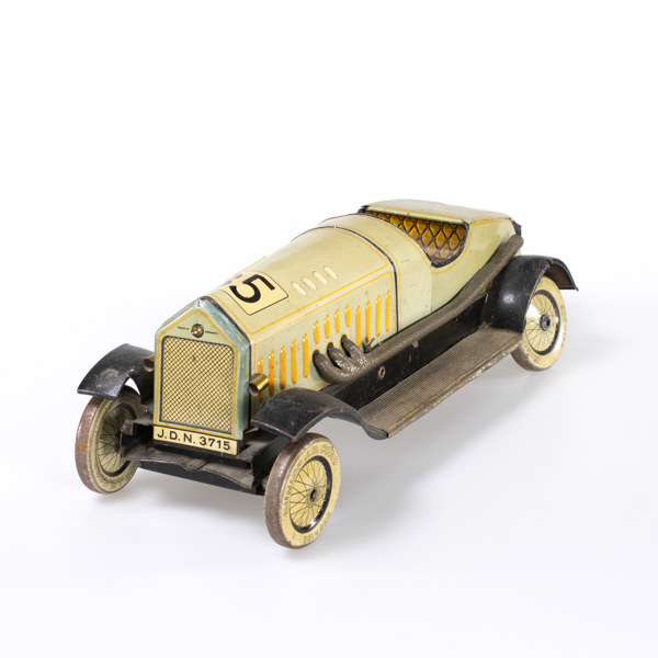 Racerbil, plåt, Johann Distler, modell 3715, 1930-tal, längd 51 cm