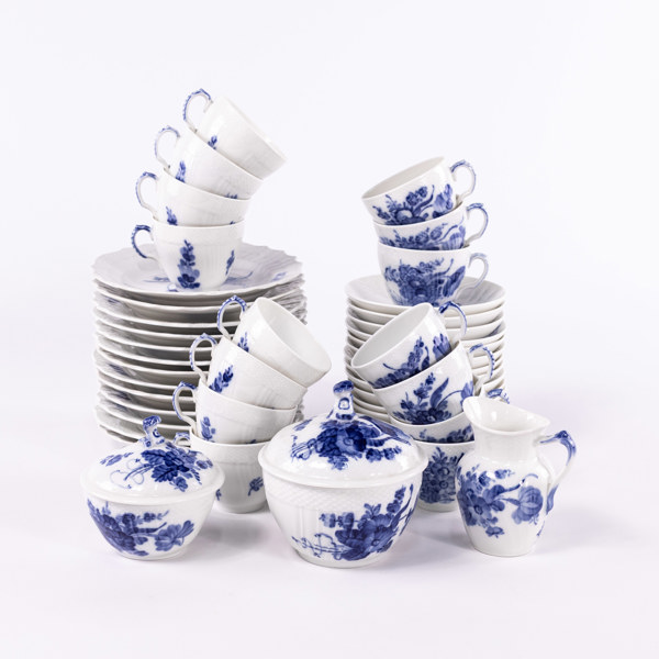 Kaffeservis, 46 delar, "Blå Blomst", Royal Copenhagen