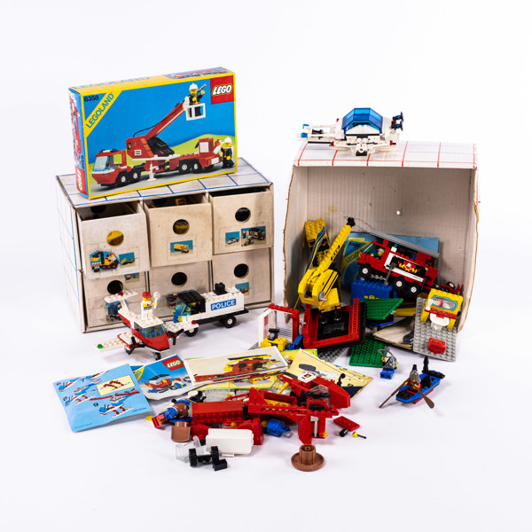 Lego, parti, äldre, delvis kompletta satser