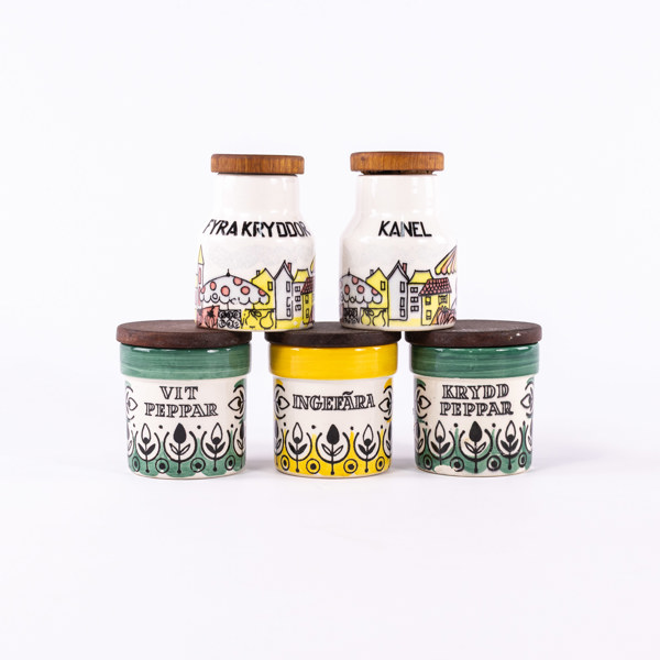 Kryddburkar, 5 st, bl a Schramberg, 60-tal