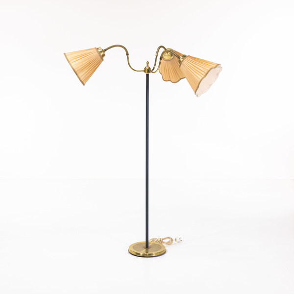 Golvlampa, trearmad, metall, GEMCO, höjd 141 cm