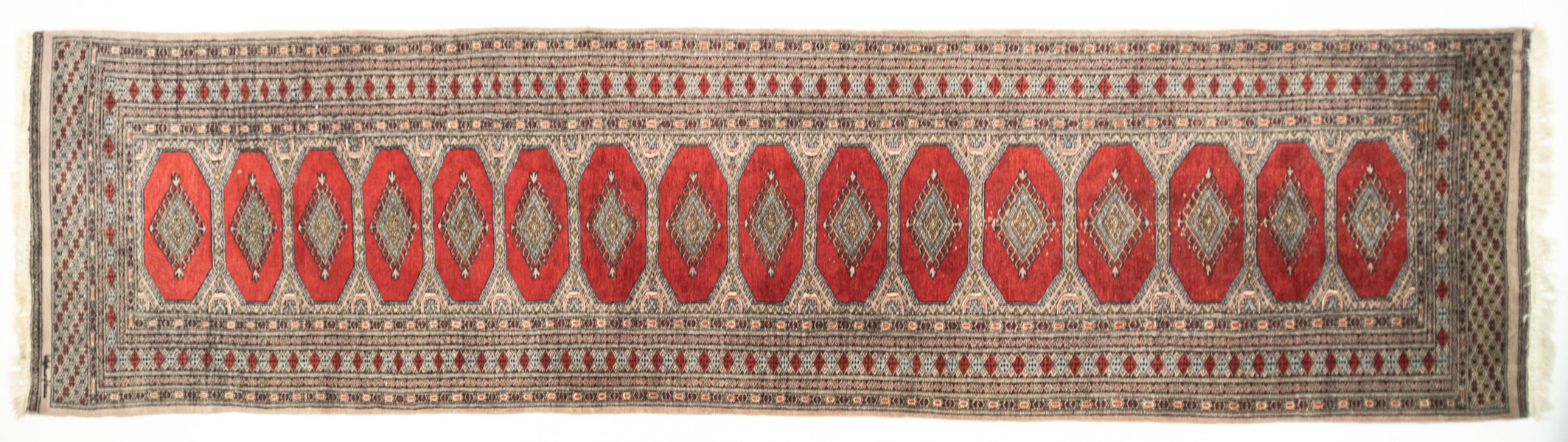 Gallerimatta, handknuten, signerad, 370x96 cm