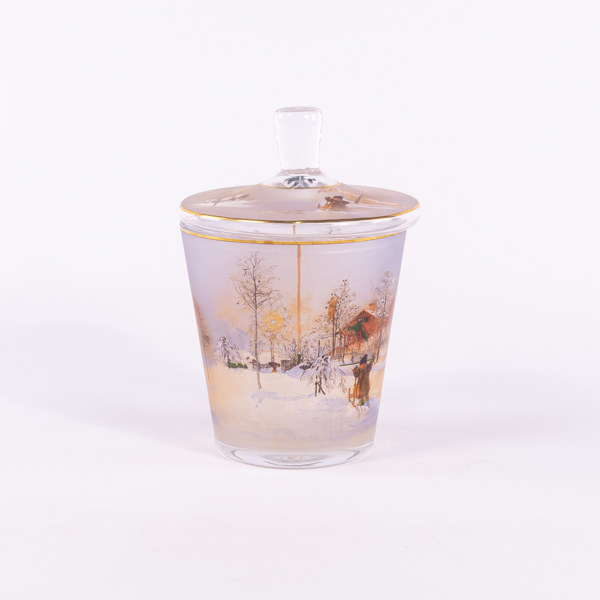 Skål med lock, Carl Larsson-motiv, Goebel, höjd 23 cm