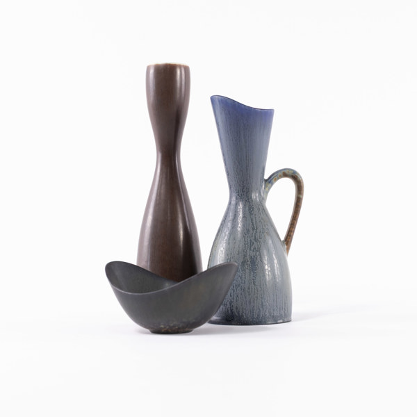 Carl-Harry Stålhane, Gunnar Nylund, 3 delar, vaser, skål, Rörstrand