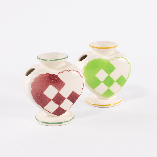 Julhjärtan, 2 st, fajans, Aluminia, Danmark