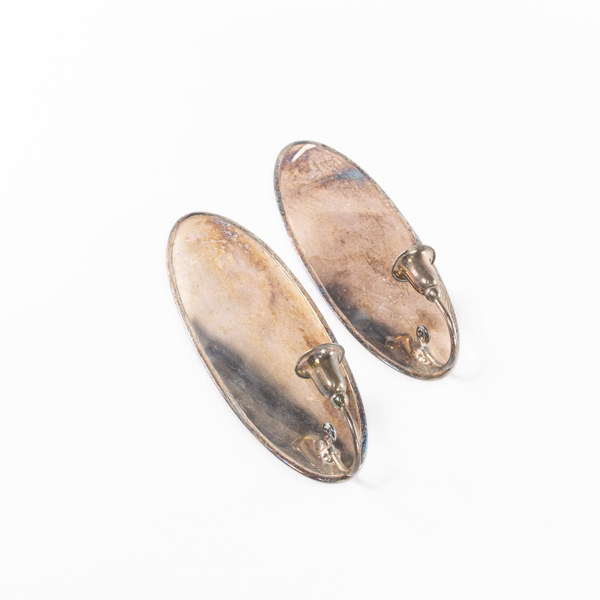 Ljuslampetter, ett par, nysilver, längd 35 cm