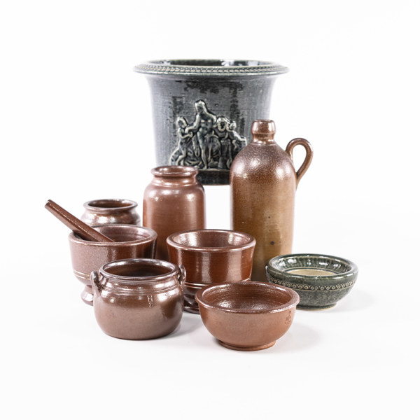 Yngve Blixt, keramik, 9 delar, signerat