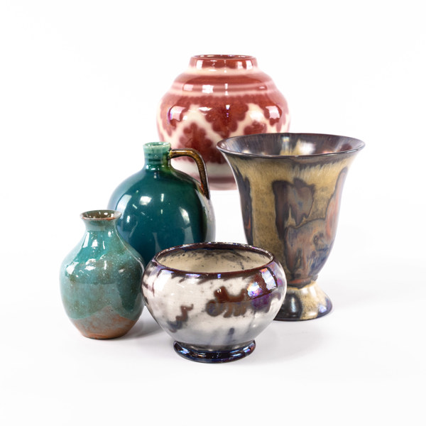 Äldre Höganäs-keramik, bl a Edgar Böckman, höjd 16,5 cm och mindre