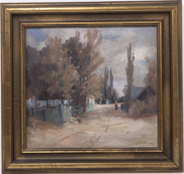 Gottfrid Olsson, olja på pannå, signerad, 46 x 44 cm