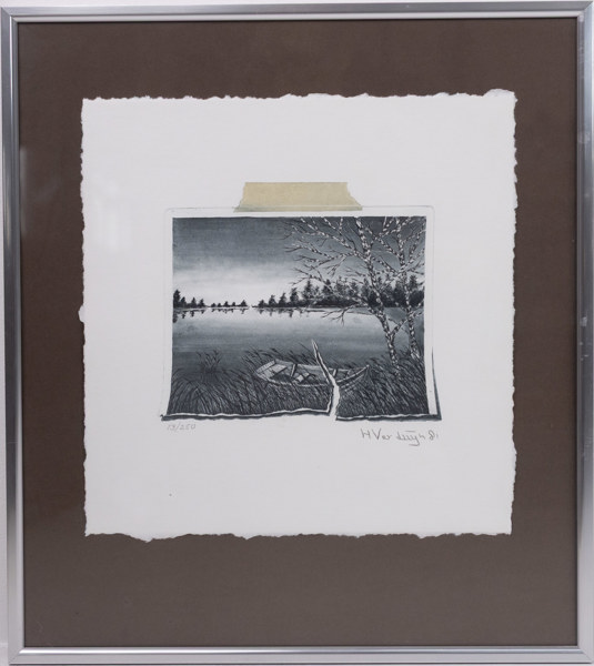 Hans Verduyn, litografi, signerad, numerad 13/250, 41 x 46 cm