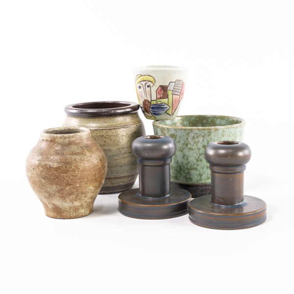 Diverse keramik, 6 delar, bl a Stålhane, Knabstrup, m.m., höjd 11 cm och mindre