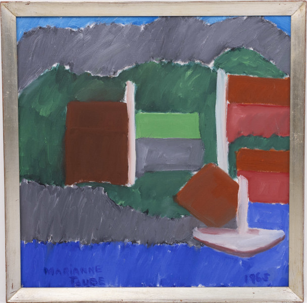 Marianne Taube, olja på duk, signerad, daterad 1965, 58 x 58 cm
