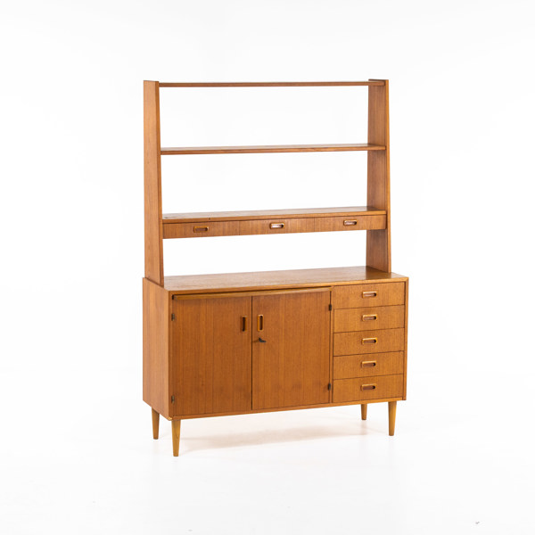 Bokhylla, teak, 50/60-tal, höjd 171 cm