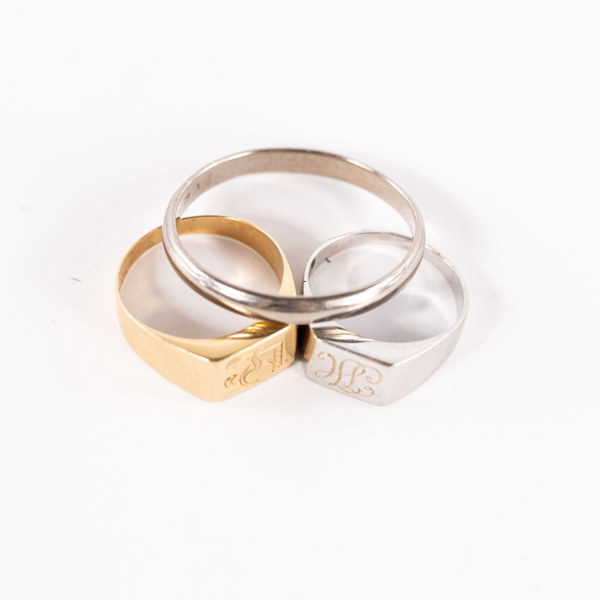 Ringar, 3 st, 18k guld, 8,3 gram