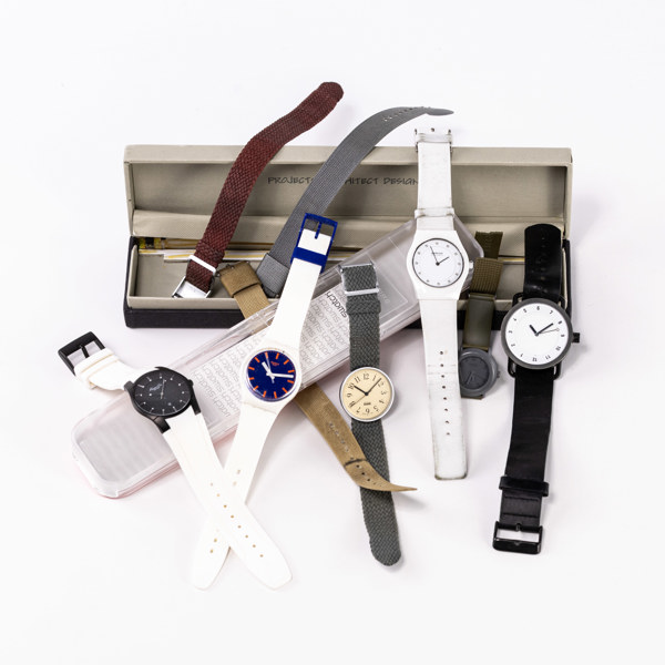 Armbandsur, 7 st, bl a Swatch, TID, Bering, Alessi