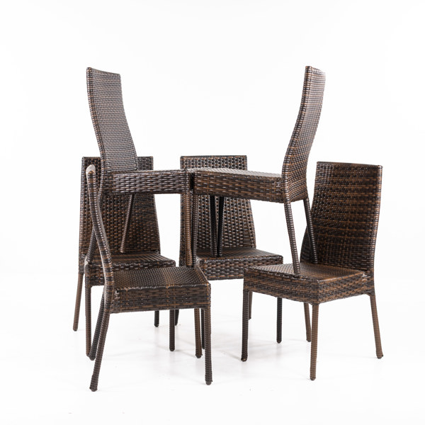 Trädgårdsstolar, 6 st, konstrotting, med dynor