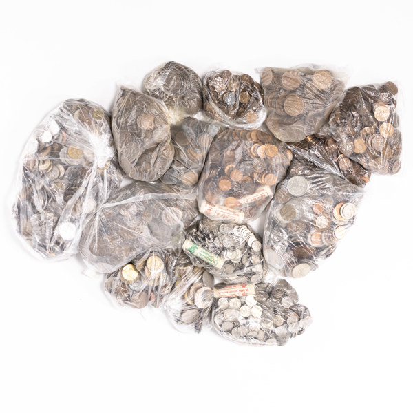 Mynt, mestadels Sverige, ca 14 kg