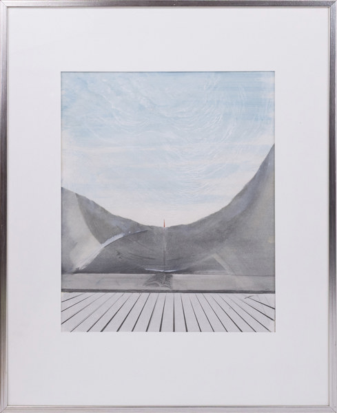 Lennart Hall, blandteknik, signerad, 67x82 cm