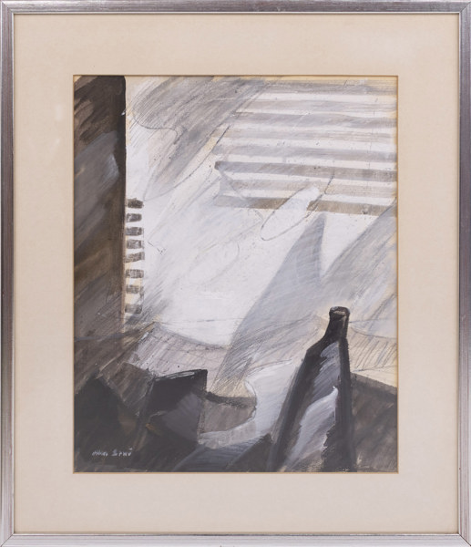 Allan Erwö, gouache, signerad, 52x60 cm