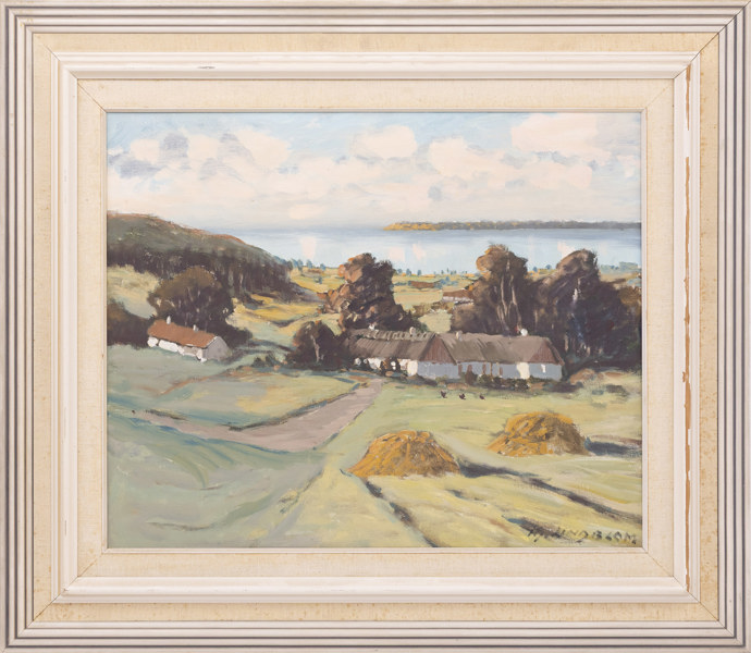 Hjalmar Lindblom, olja på duk, signerad, 69 x 60 cm