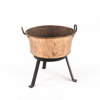 Kopparkittel på benställning av gjutjärn, höjd 54 cm