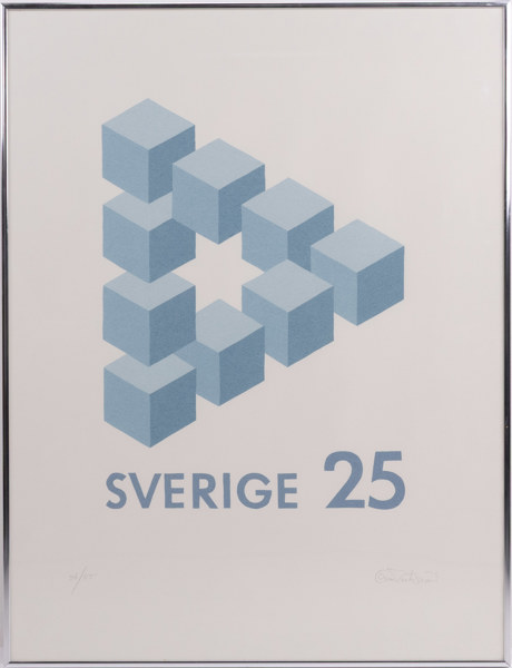 Oscar Reutersvärd, litografi, 34/55, signerad, 53x70 cm