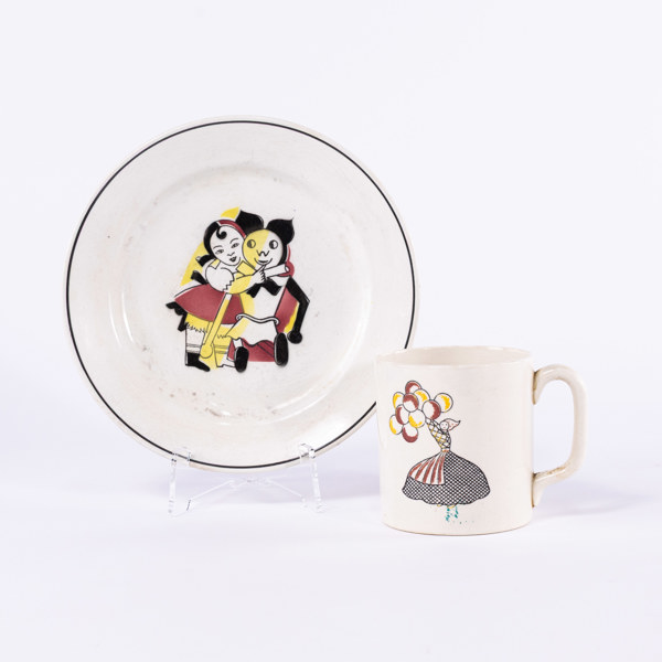 Barnservisdelar, 2 st, Gustavsberg, Gefle, största diameter 18,5 cm