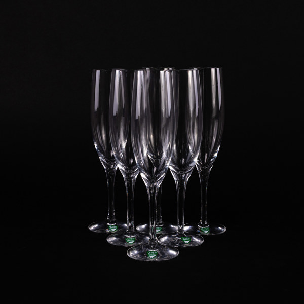 Nils Landberg, champagneglas, 6 st, "Illusion", Orrefors