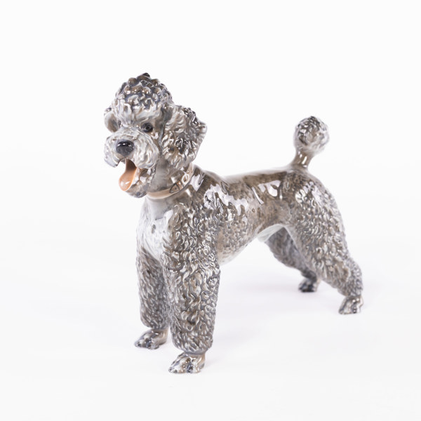 Theodor Kärner, figurin, pudel, Rosenthal, höjd 19 cm