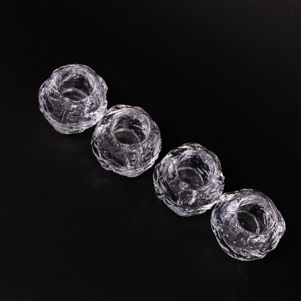 Ann Wolff, ljuslyktor, 4 st, "Snowball", Kosta Boda, höjd 8 cm